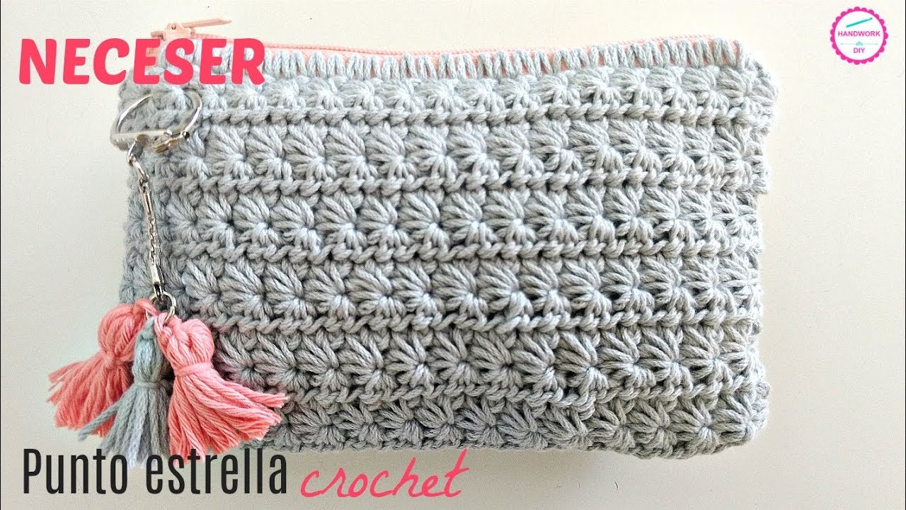 COMO TEJER NECESER CROCHET EN PUNTO ESTRELLA