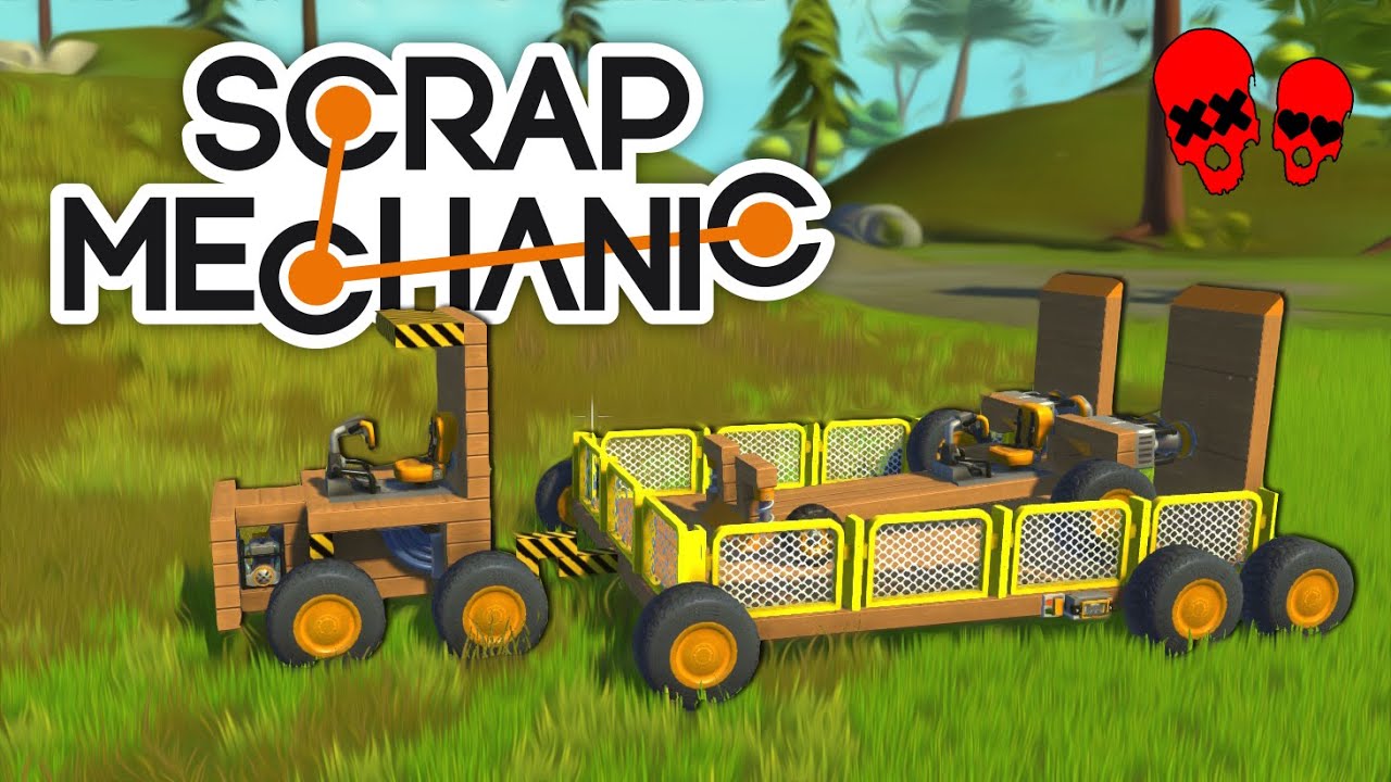 CAR CARRIER TRUCK and RACE CAR | Scrap Mechanic Gameplay #3