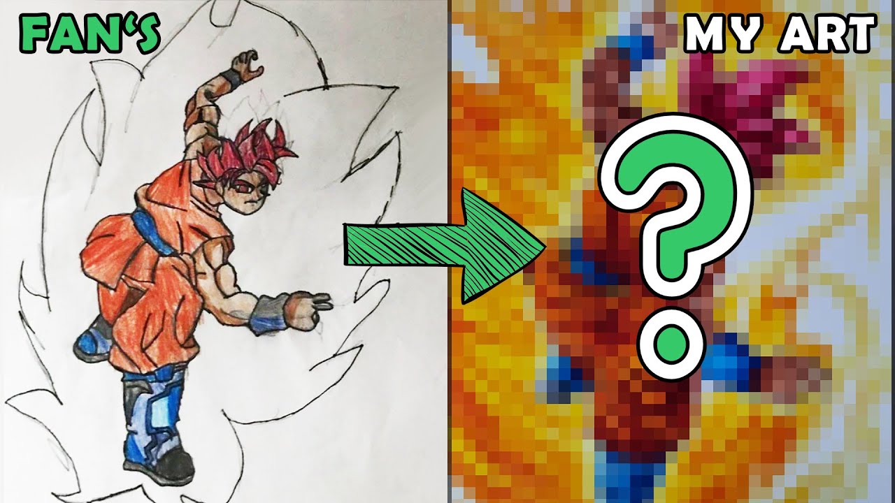 Drawing Goku God | Redraw fan's Drawing