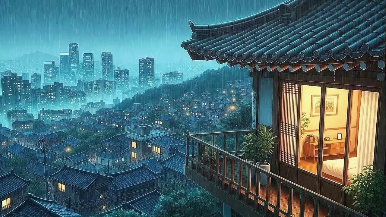 Rain Sounds with Lofi for Long Sessions in a Cozy Korean Mood for Stress-Free Work 😌