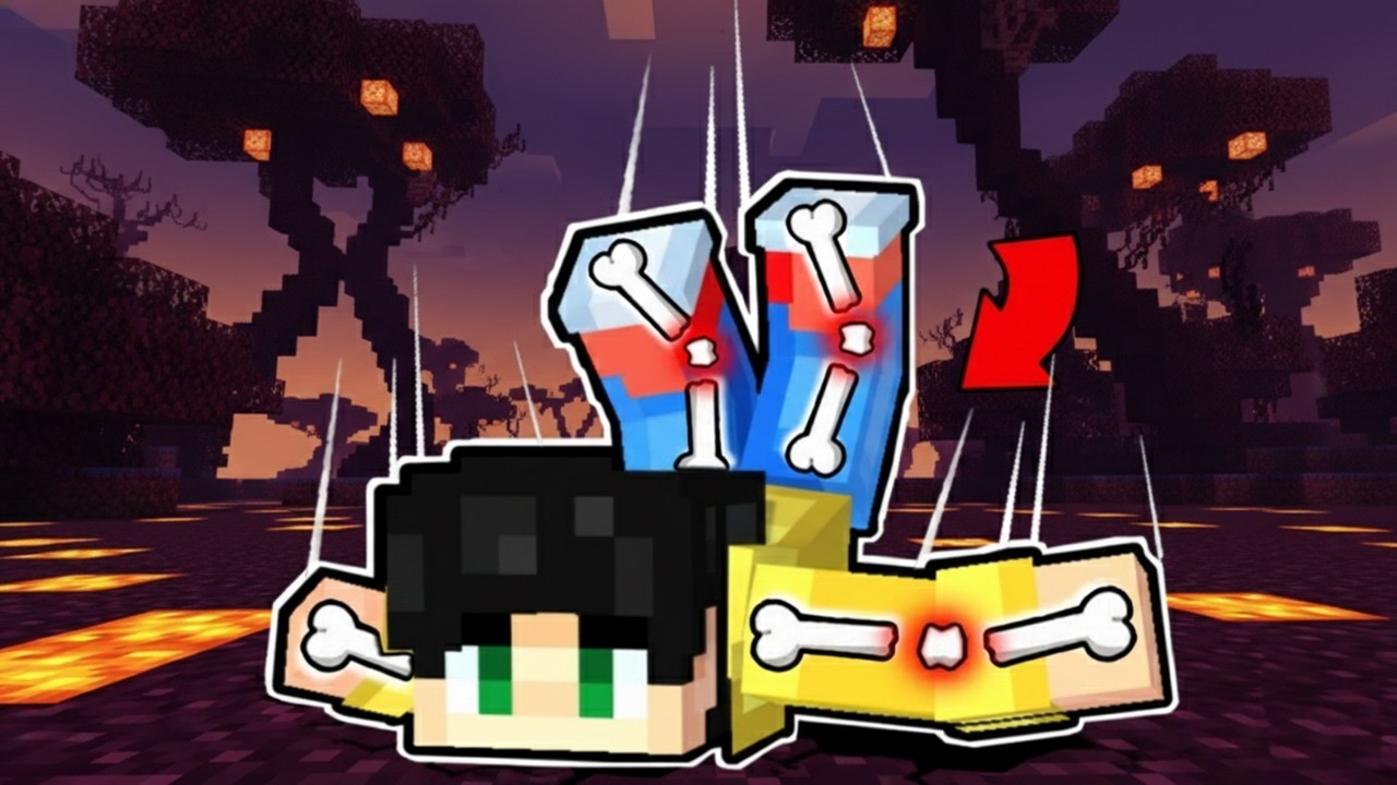 Pretending I BROKE MY BONES in Minecraft