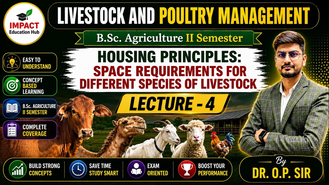 Housing Principles: Space Requirements for Different Species of Livestock ll LPM for BSc Agriculture