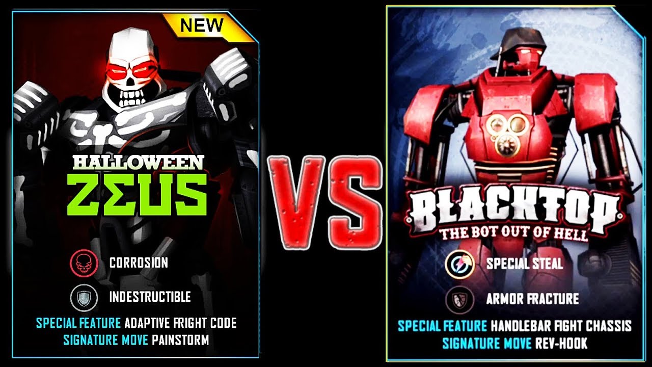 REAL STEEL WRB Halloween Zeus VS Blacktop New Robots UPDATE (Живая Сталь)