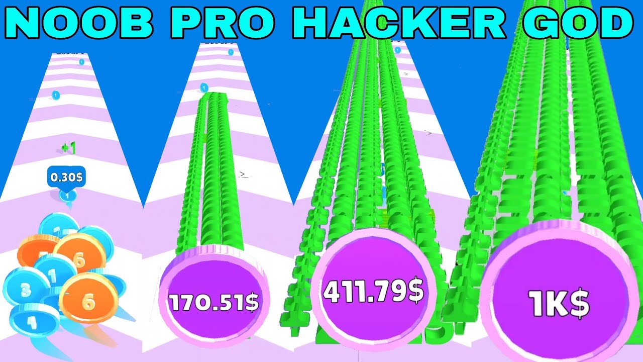 NOOB VS PRO VS HACKER VS GOD in Money Shoot run 3D(DDD)