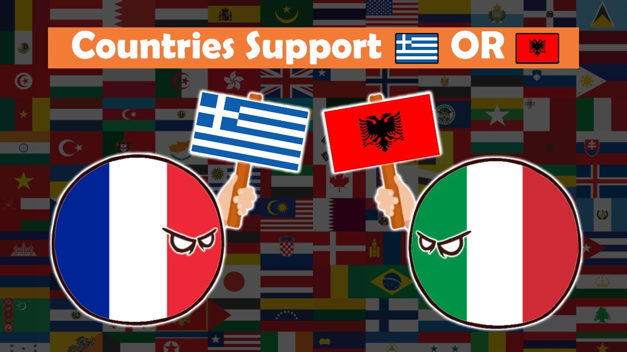 Countries that support Greece 🇬🇷 vs Albania 🇦🇱