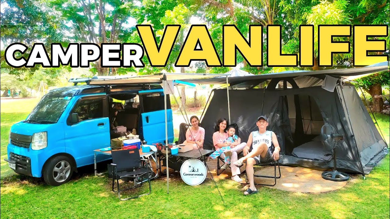CAMPER MINIVAN FAMILY CAMPING IN THE RAIN | Bakit umiyak s'ya?