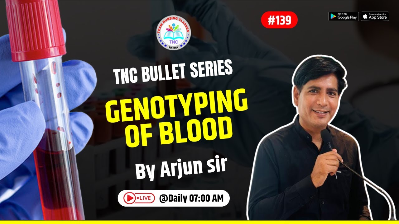Genotyping of Blood || TNC Bullet Series # 139 || Most Important Topic || Daily 7.00 AM NURSING EXAM