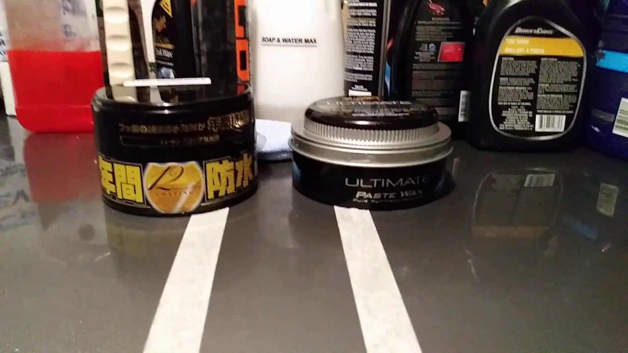 Сравнение воска Soft99 Fusso Coat Carbon Wax и пастообразного воска Meguiar's Ultimate Paste Wax.