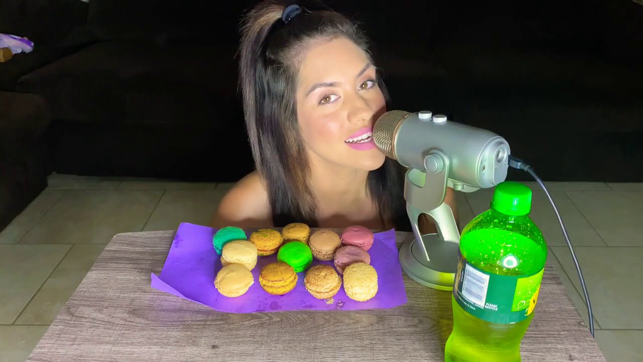 Asmr Macarons Eating!!!!!  #asmrmacarons #asmrcolors #asmrdessert #asmrcookie #asmreatingshow