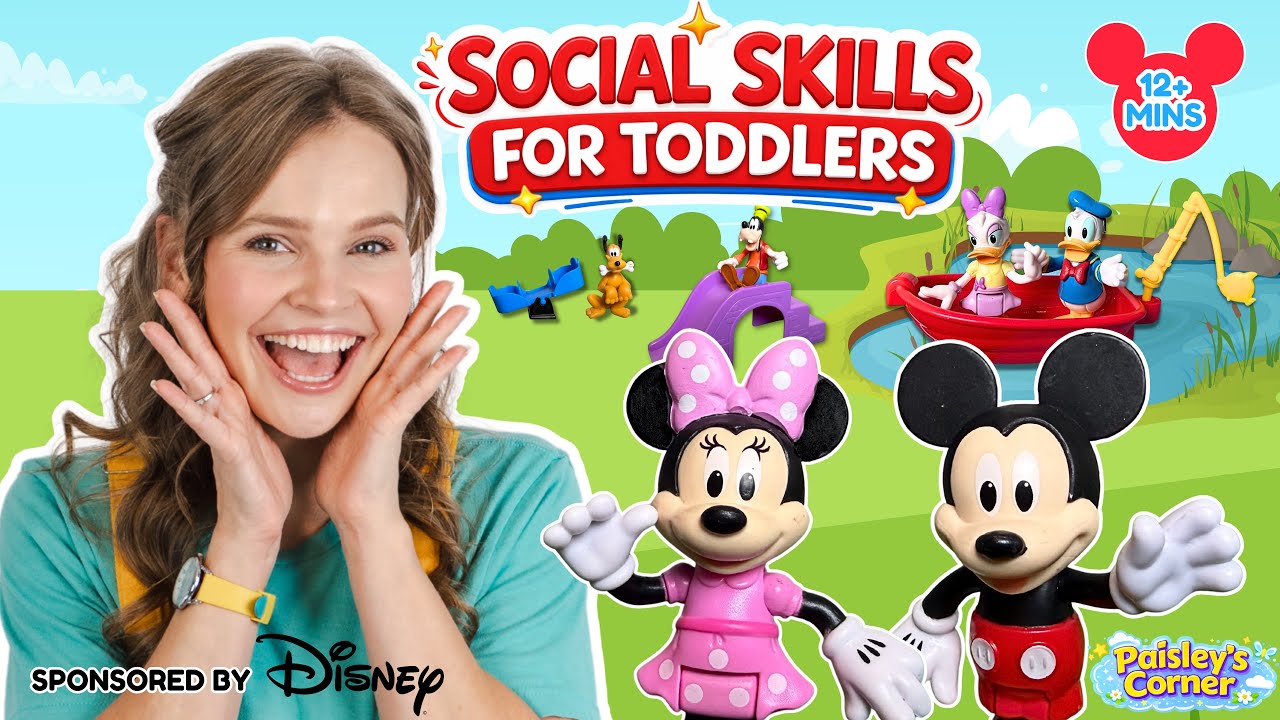 Learn to Talk & Learn Social Skills for Toddlers with Silly Miss Lily & Mickey & Friends Playground