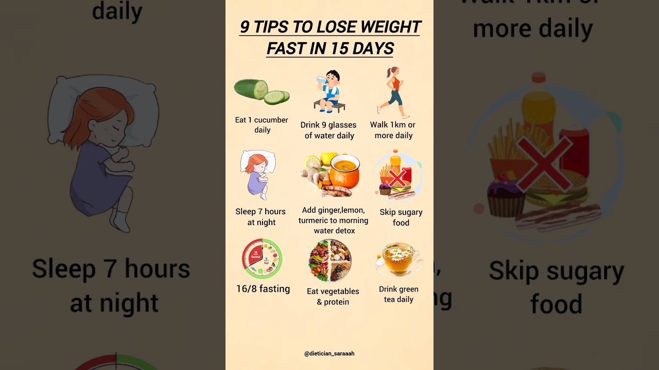9 TIPS TO LOSE WEIGHT FAST IN 15 DAYS. Simple & Natural Weight Loss Plan #healthylifestyl  #diettips