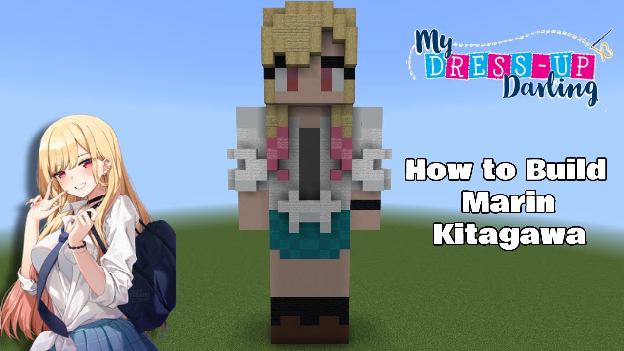 Minecraft | How To Build a Marin Kitagawa Statue From (My Dress Up Darling)
