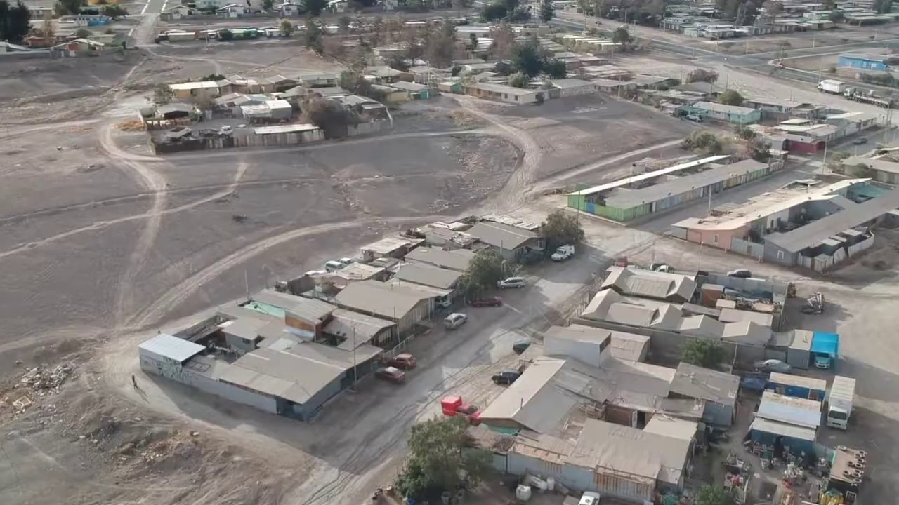 Vista aérea del Campamento Minero de El Salvador, Chile