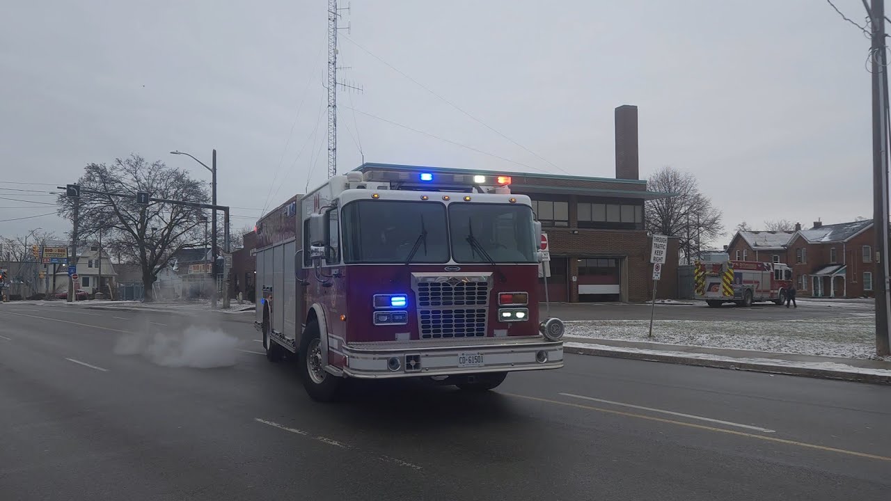 St Catharines Fire Car 4 and Rescue 1 Responding