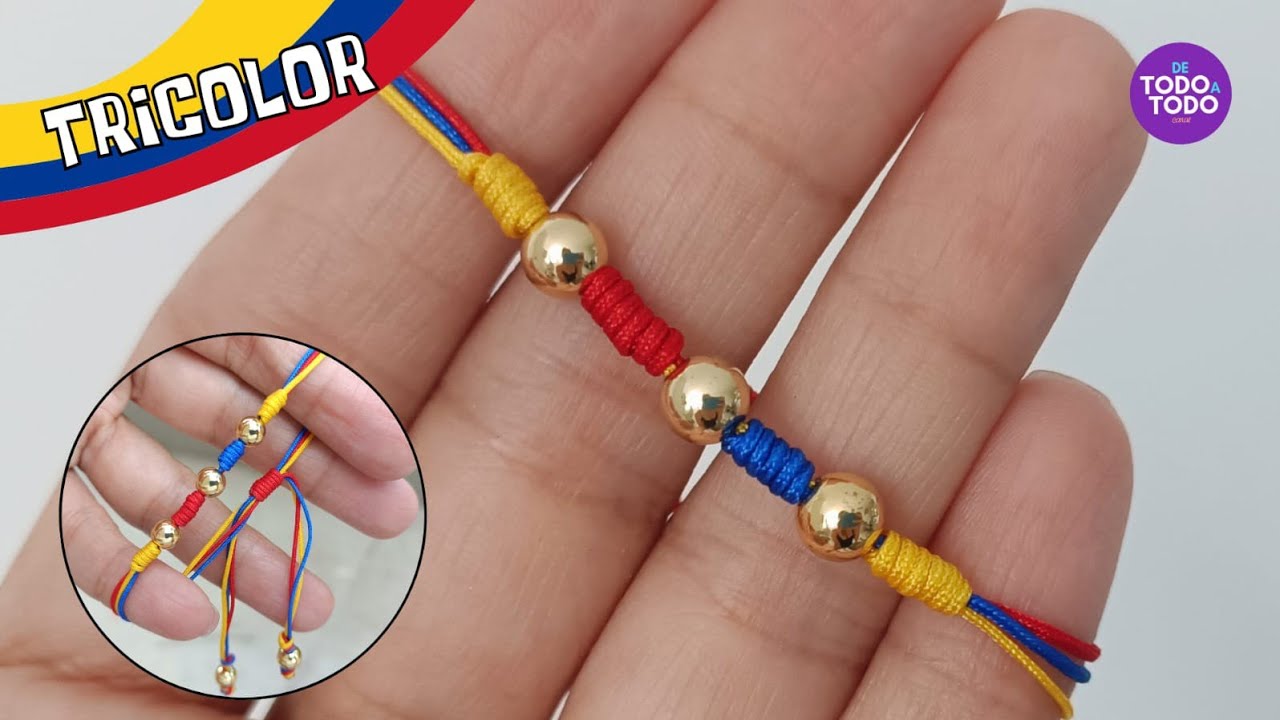 🇨🇴 Pulsera TRICOLOR Colombiana | Manilla de hilo Selecci&oacute;n COLOMBIA.