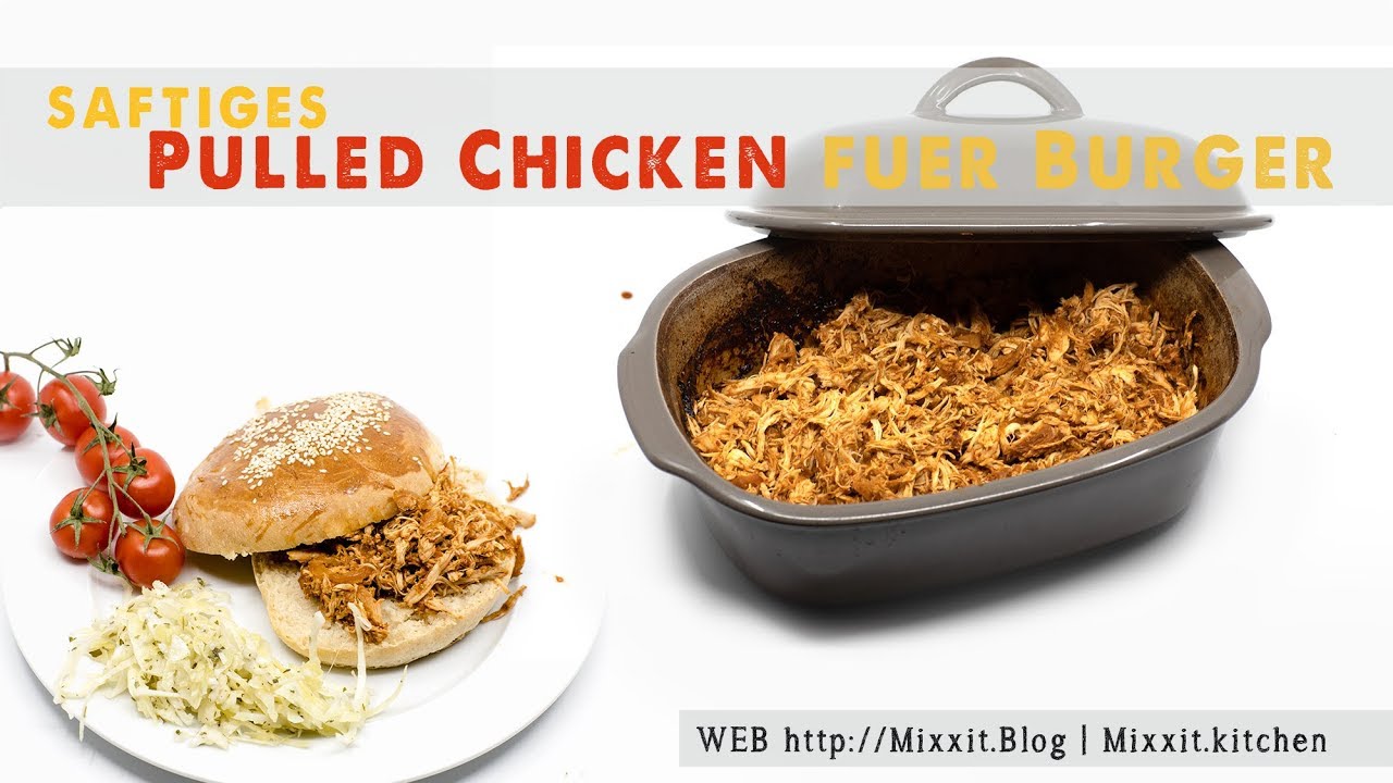 saftiges Pulled Chicken für Burger im Ofenmeister von Pampered Chef