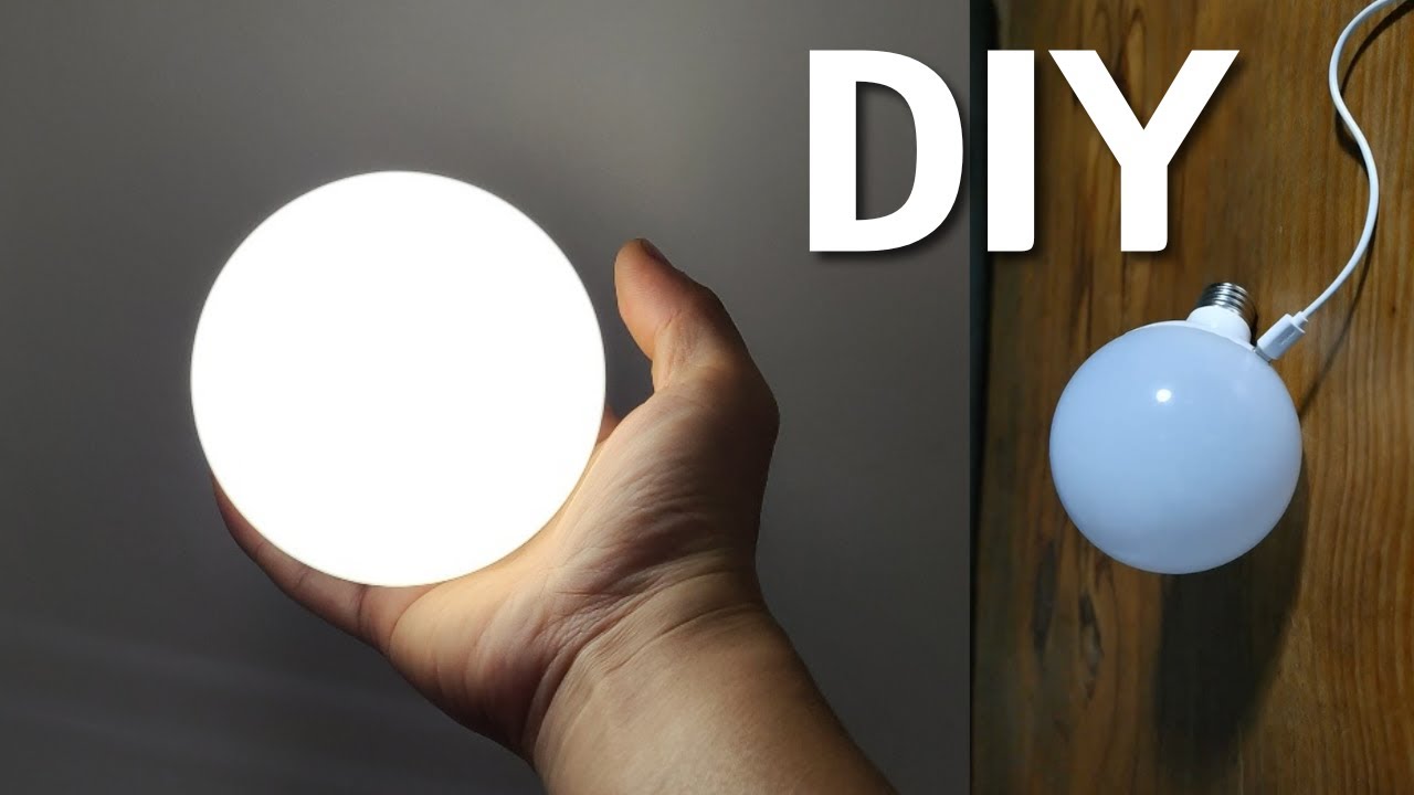 고장 난 전구로 휴대용 LED 무드 등 만들기(Create a portable LED mood light from a broken light bulb)