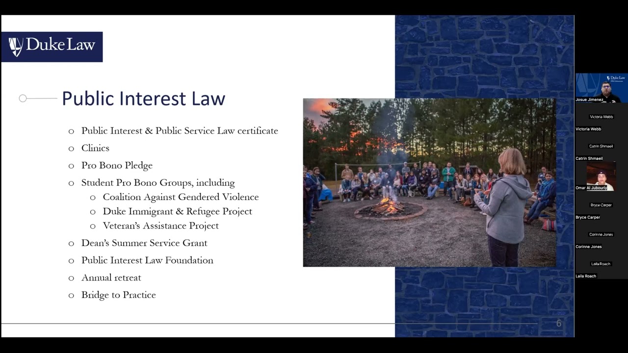 Duke Law Admissions' informational session