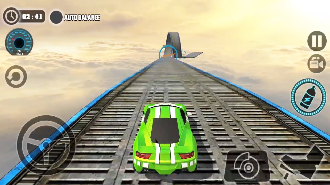 Impossible Car Tracks 3d- Green Car Driving Stunts Simulator - All Vehicles Unlocked Android Games