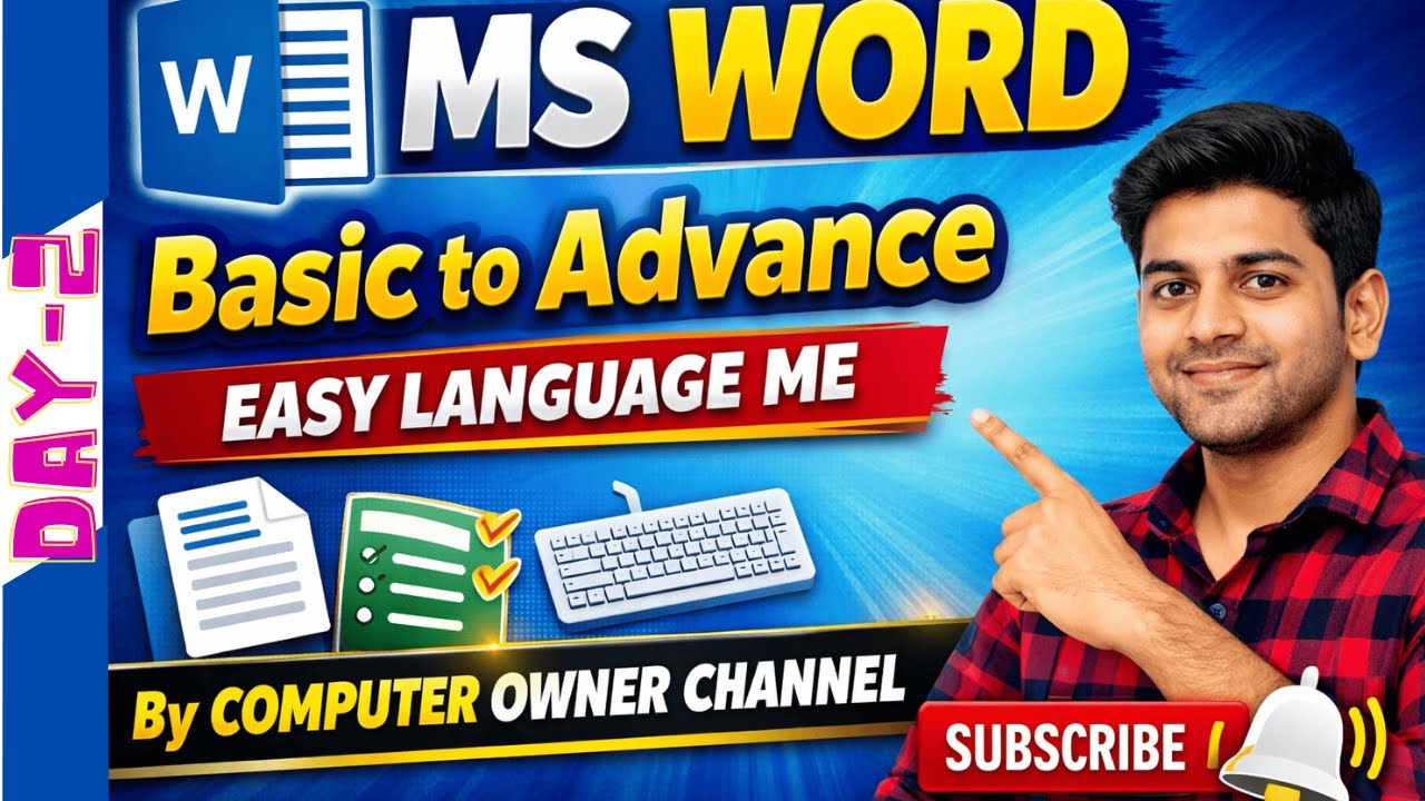 (Day-02) Ms word Basic to Advance Series | Create a new tab | Group | Command  | by computer owner