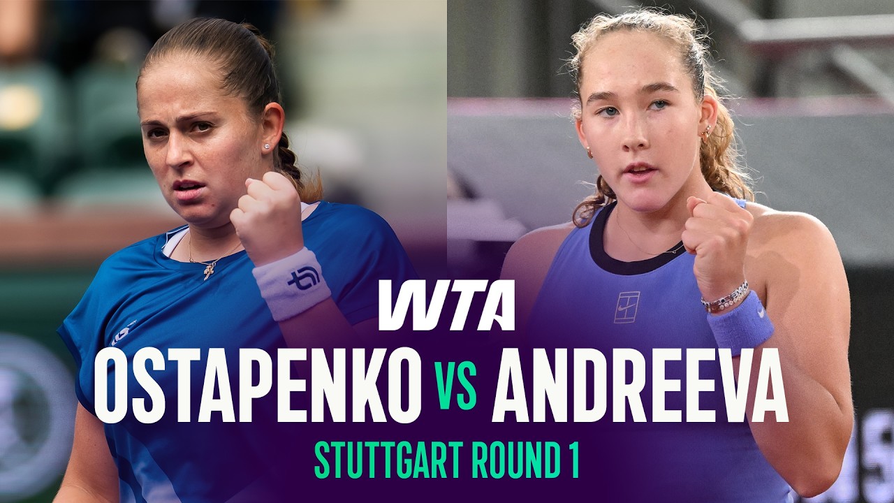 Jelena Ostapenko vs. Mirra Andreeva | 2026 Stuttgart Round 1 | WTA Match Highlights
