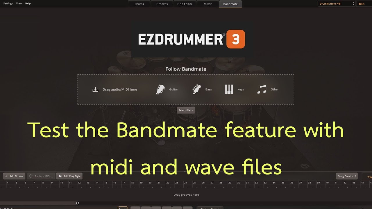 EZDrummer 3: Testing of the Bandmate Feature with midi and wave files
