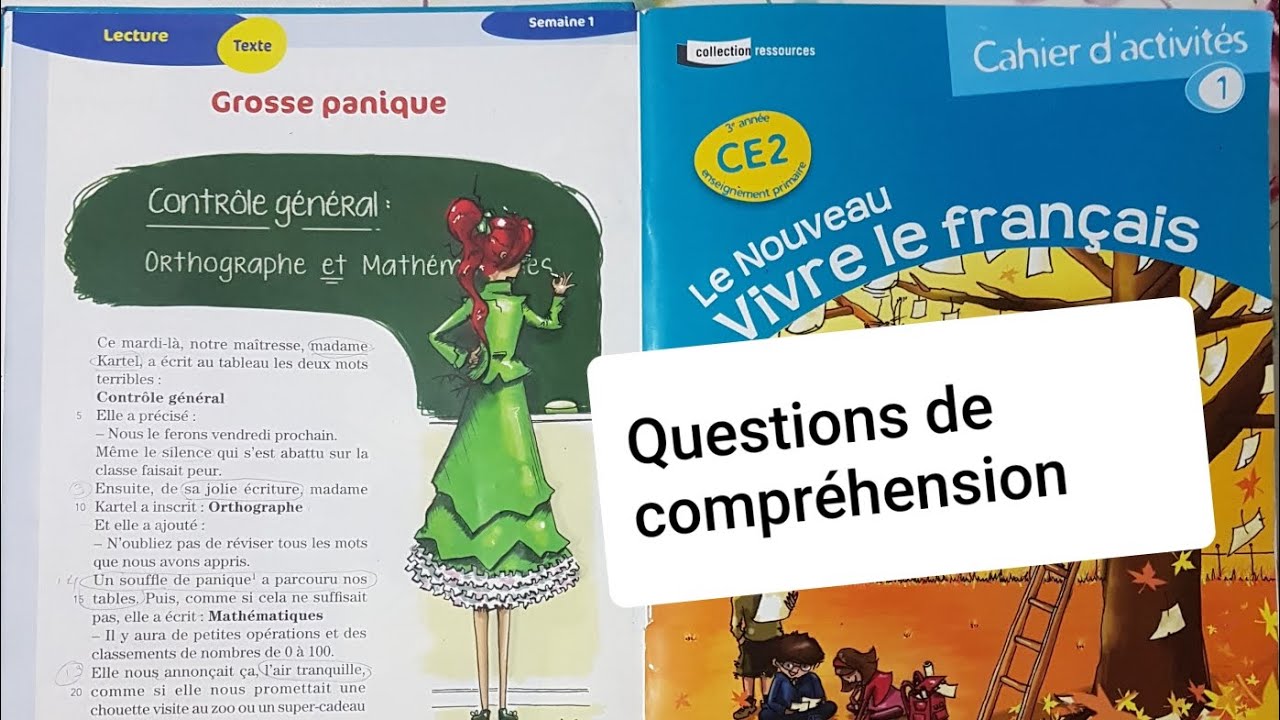 Lecture  compréhension .Grosse panique de Hubert Ben Kemoun.p.10 manuel et p.8 cahier d'activités.