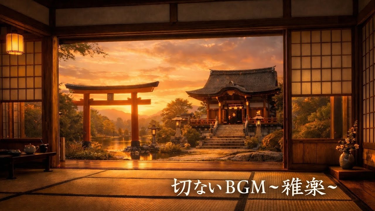 ヒーリングBGM｜夕暮れの神社で心を整える時間【睡眠・癒し】