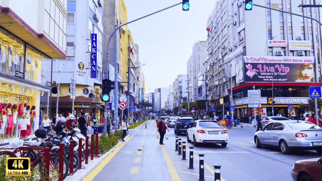 Mersin Bazaar Tour Bike Path - Mersin Çarşı Turu Bisiklet Yolu 4K HD