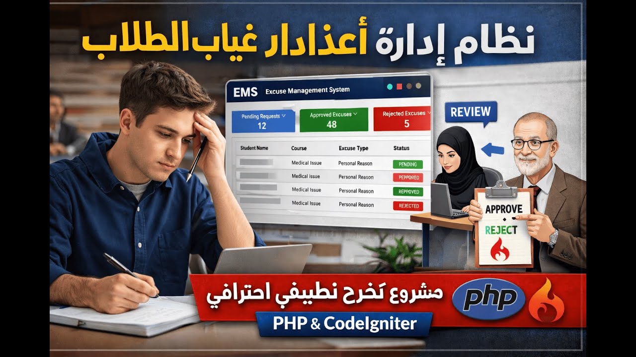 1- مشروع تخرج تطبيقي احترافي | نظام إدارة الأعزار | PHP