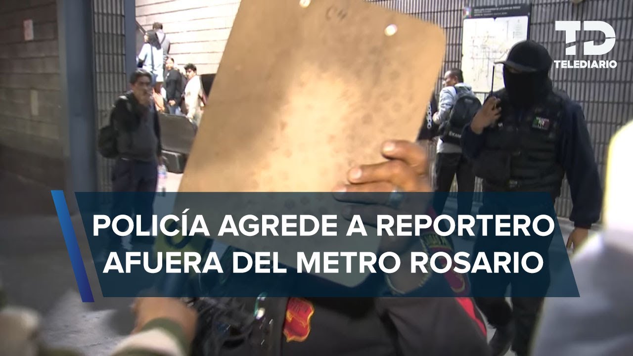 Guardias de seguridad agreden a reportero en vivo afuera de El Rosario, L6 del Metro CdMx