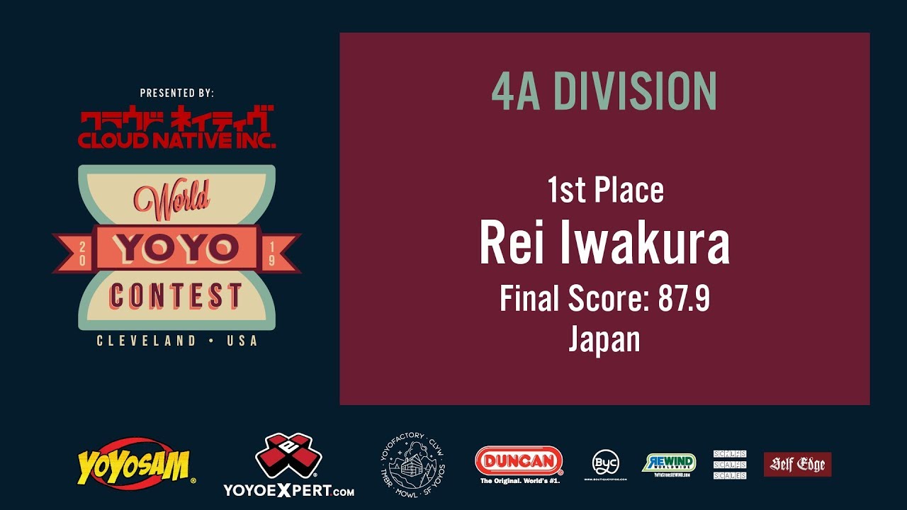2019World Final 4A 01 Rei Iwakura WORLD YOYO CONTEST 2019 Presented by Cloud Native Inc WYYC2019