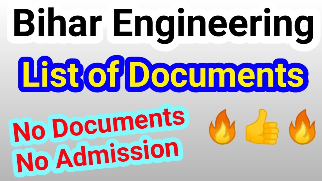 BCECE Bihar engineering Required Documents एक गलती Admission CANCEL