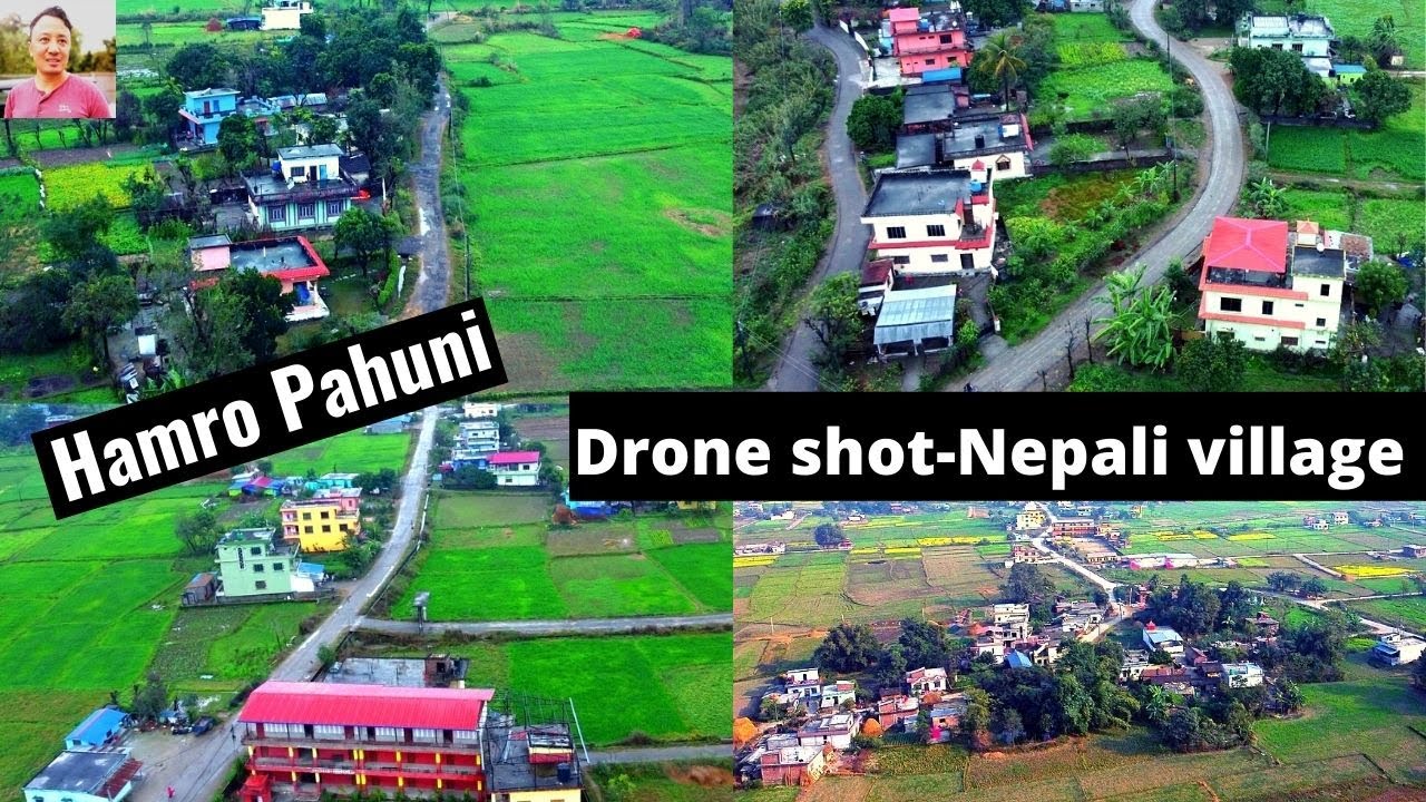 Beautiful 4K Drone shot of my village in Nepal l Purba Pahuni - Hamro Pahuni Gau l Nepali Village