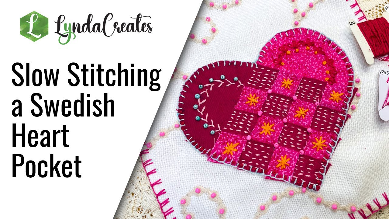 Slow Stitching A Fabric Swedish Heart Pocket on A Cozy Winter Day   HD 720p