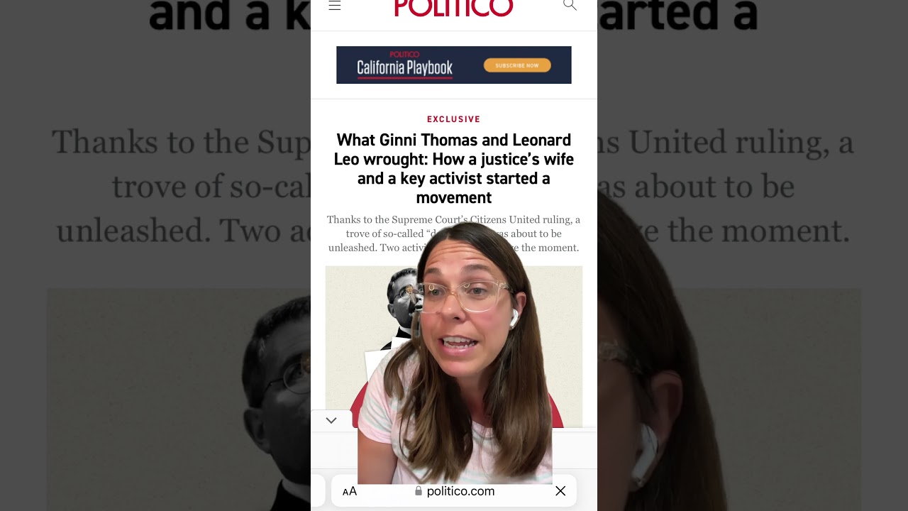 Ginni Thomas&rsquo; Cult of Corruption w/ Leonard Leo. More on TikTok, Story by @POLITICO #news #scotus