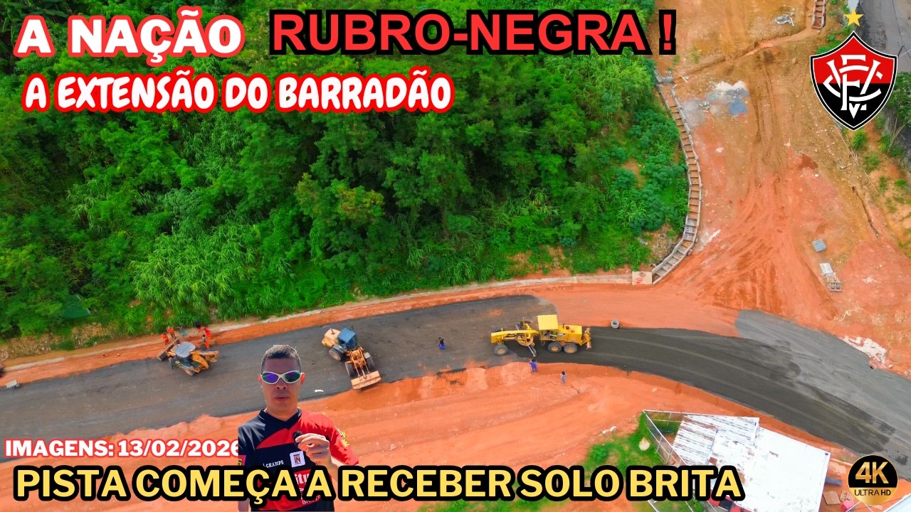 NA&Ccedil;&Atilde;O RUBRO NEGRA A EXTENS&Atilde;O DO BARRAD&Atilde;O!A PISTA COME&Ccedil;A A RECEBER SOLO BRITA!#obra #barrad&atilde;o