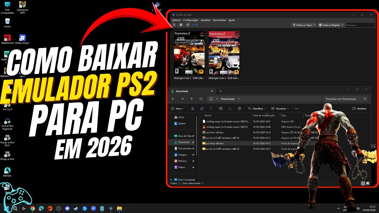 COMO BAIXAR EMULADOR DE PS2 NO PC ATUALIZADO 2026 | COMO JOGAR JOGOS DE PS2 NO PC ATUALIZADO 2026