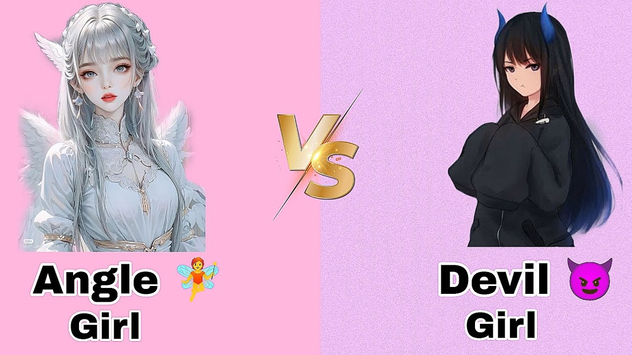 Angle  Girl VS Devil  Girl || Fashion - dress, look , cake , necklace , earrings , nail