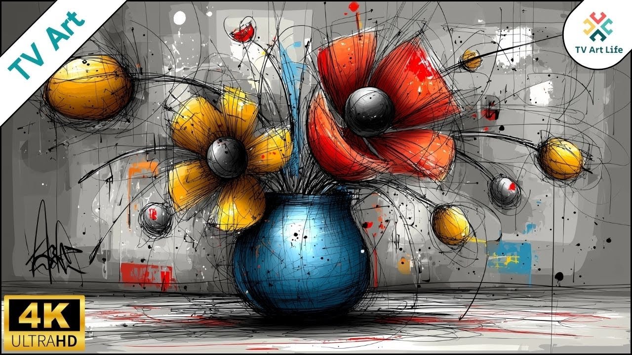 Abstract Street Flowers | Modern Floral Screensaver | Frame TV Art | Urban Color Pop | 4Hrs 4K