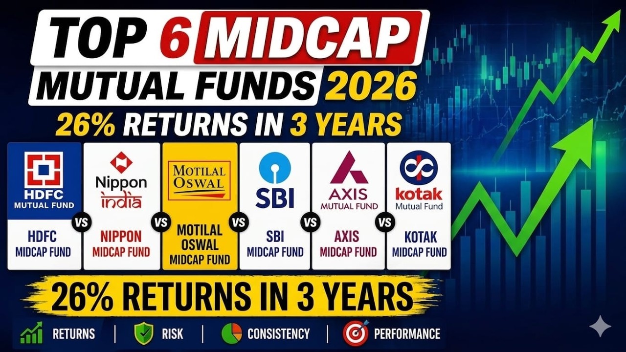 Top 6 Midcap Mutual Funds India 2026 &mdash; Returns, Risk & Who Should Buy Which!