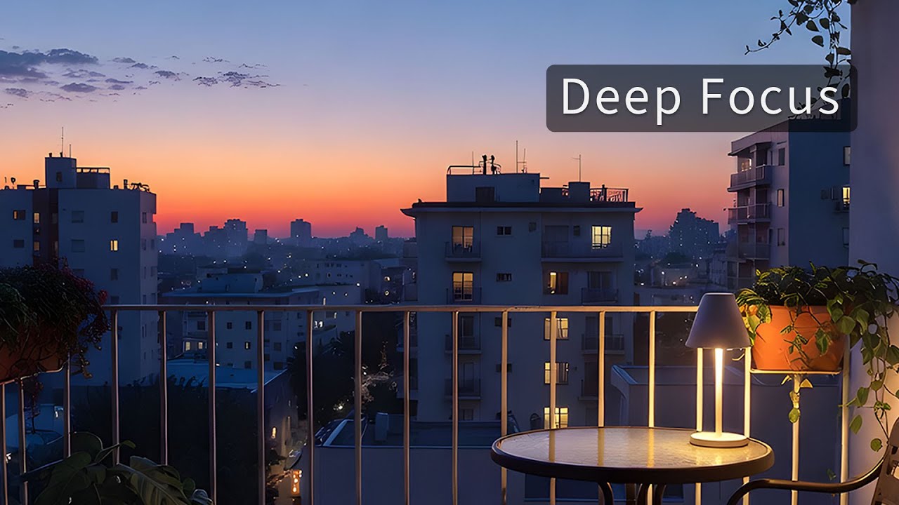 Quiet Sunset Jazz ☕ Balcony Evening for Deep Focus | Soft Mug