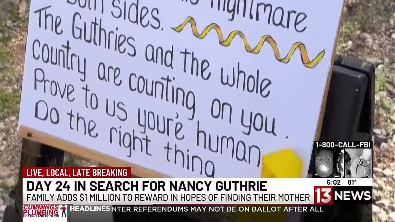 Private reward offered as signs go up around Nancy Guthrie’s home