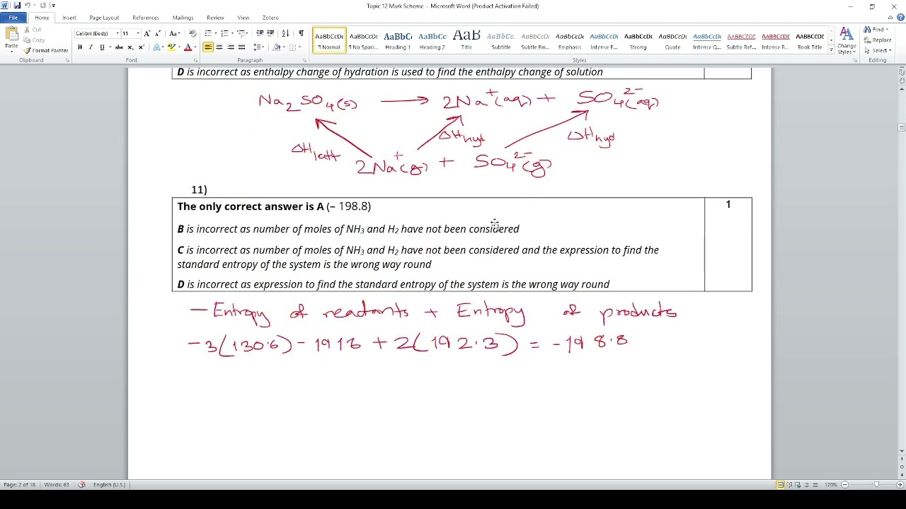 Edexcel Topic 12 worksheet markscheme