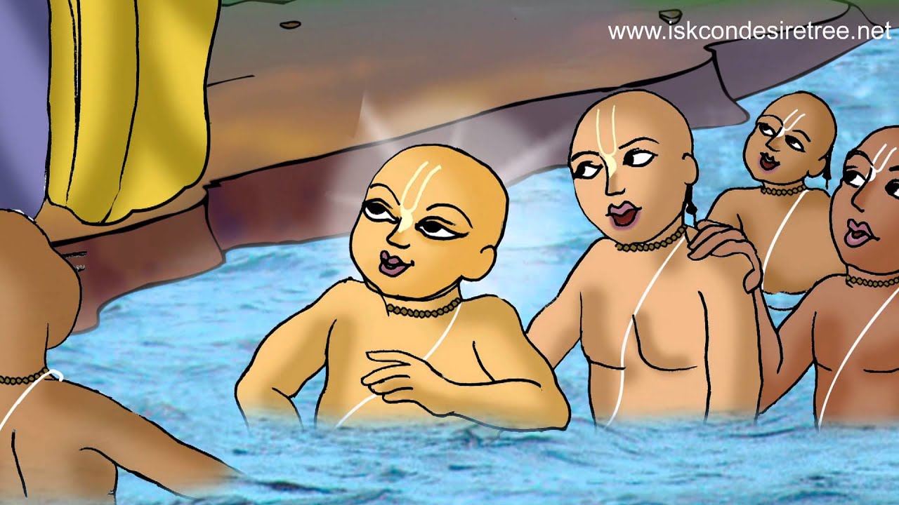Little Nimai Illustrated Story - Naughty Nimai's Water Pastime