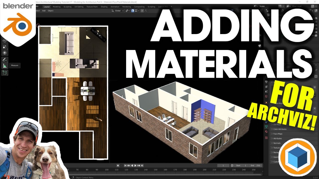 Архитектурное моделирование в Blender. Часть 4 &mdash; Добавление МАТЕРИАЛОВ в вашу модель!