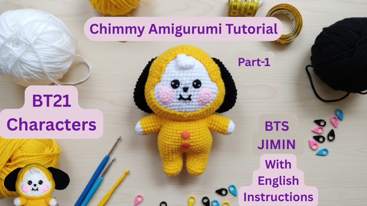 How to crochet an adorable Amigurumi of Chimmy from BT21 |  Bts Jimin’s Chimmy crochet tutorial-1