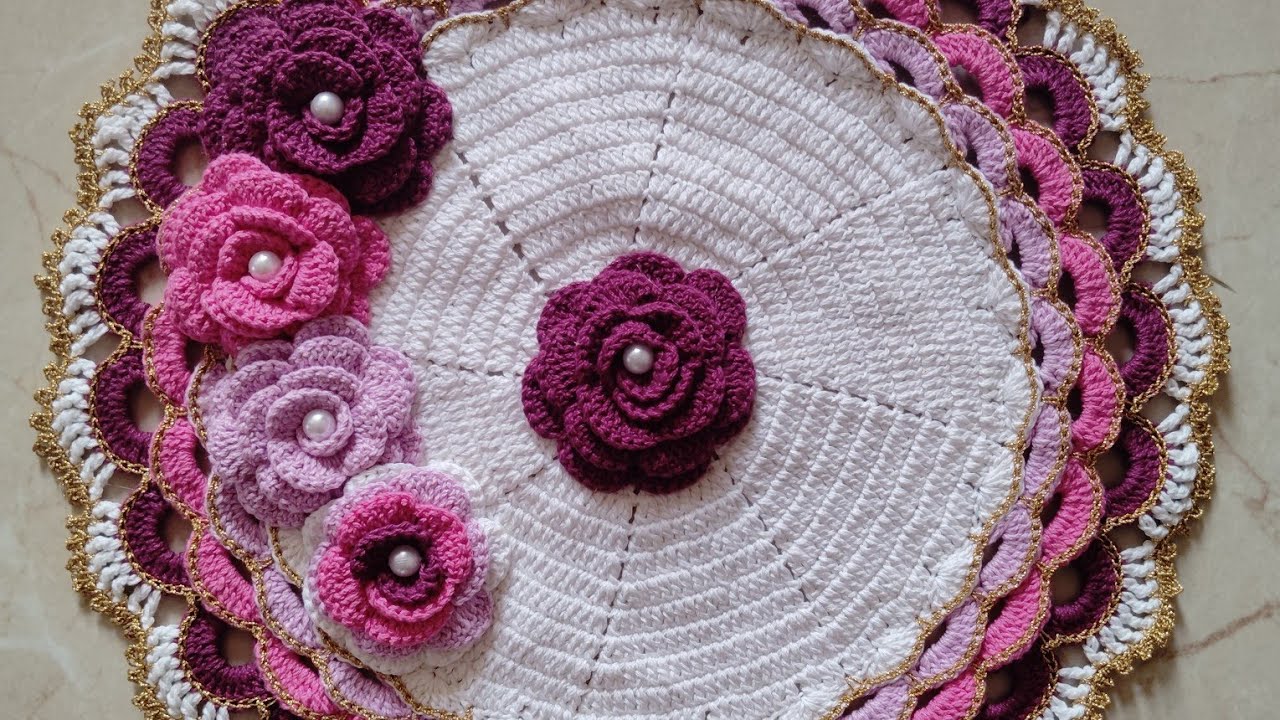Part 1 New Design Woolen Thalpos 🌸 crochet Puja Thali Cover| Crochet for beginners ! Woolen thalposh