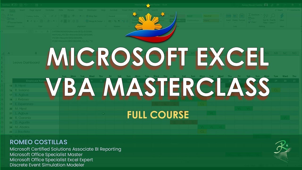 Excel VBA Masterclass Introduction  |  Tagalog Tutorial