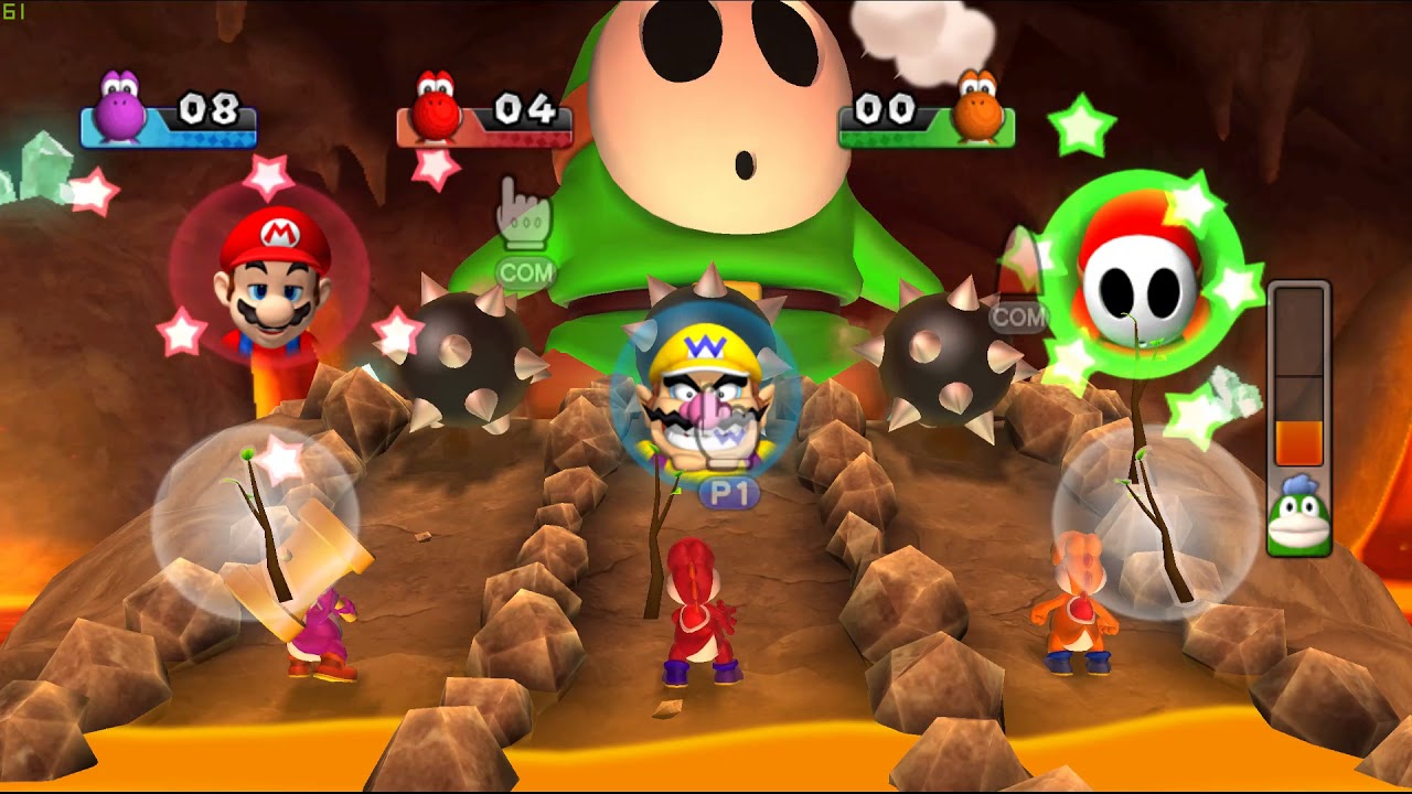Super Mario Party 9 ( Toad Road # 11) Wario transformed into Yoshi